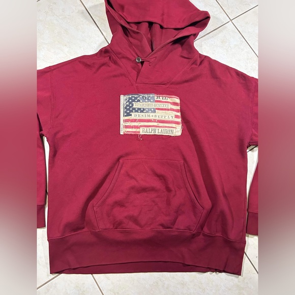 Polo Ralph Lauren Denim & Supply Mens Size XXL  Hoodie Flag RRL American - Picture 10 of 10